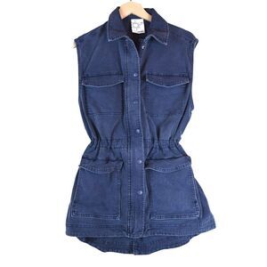 Offline by Aerie Women’s M Blue Utility Sleeveless Vest Canvas Military Style